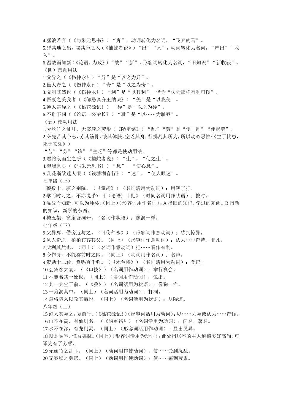 初中语文文言文词类活用汇总_第3页