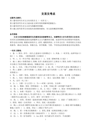 初中语文文言文考点(人教)