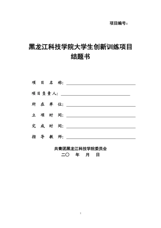 创新项目结题书