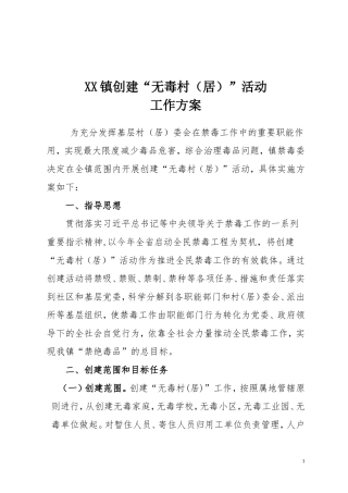 创建“无毒村(居)”活动