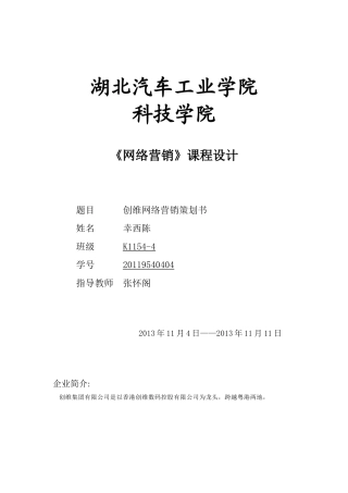 创维公司网络营销方案策划书