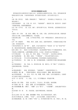 初中语文易错成语100+N例