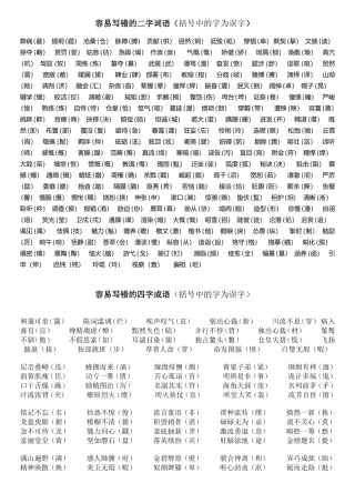 初中语文易错字词集锦及习题