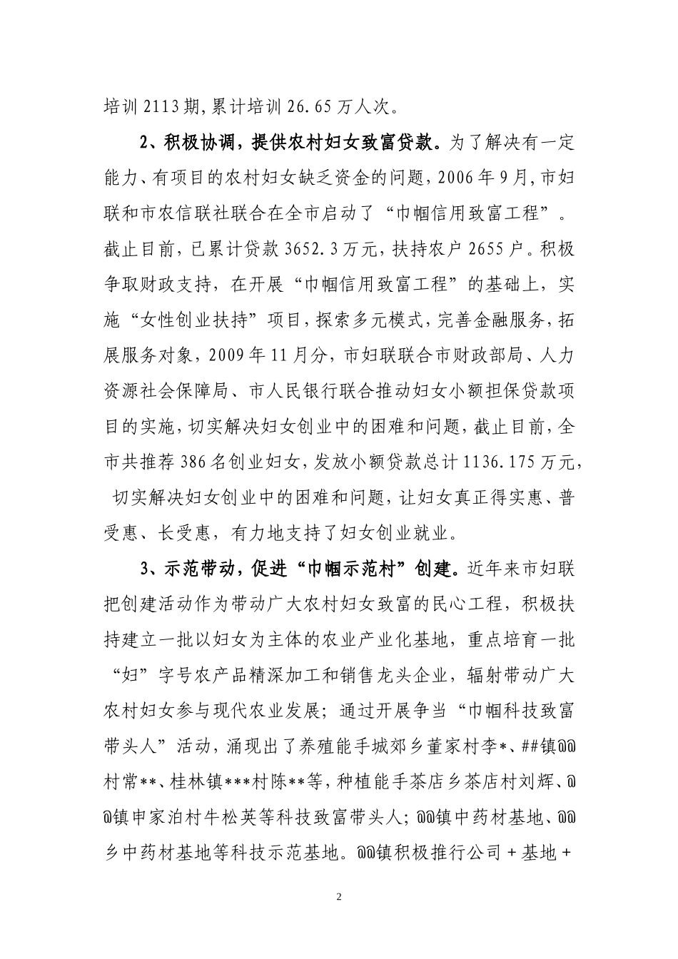 创建创业型城市市妇联工作汇报_第2页