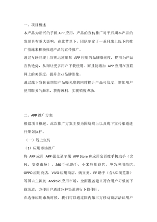 创业策划书-中后期APP宣传策划书