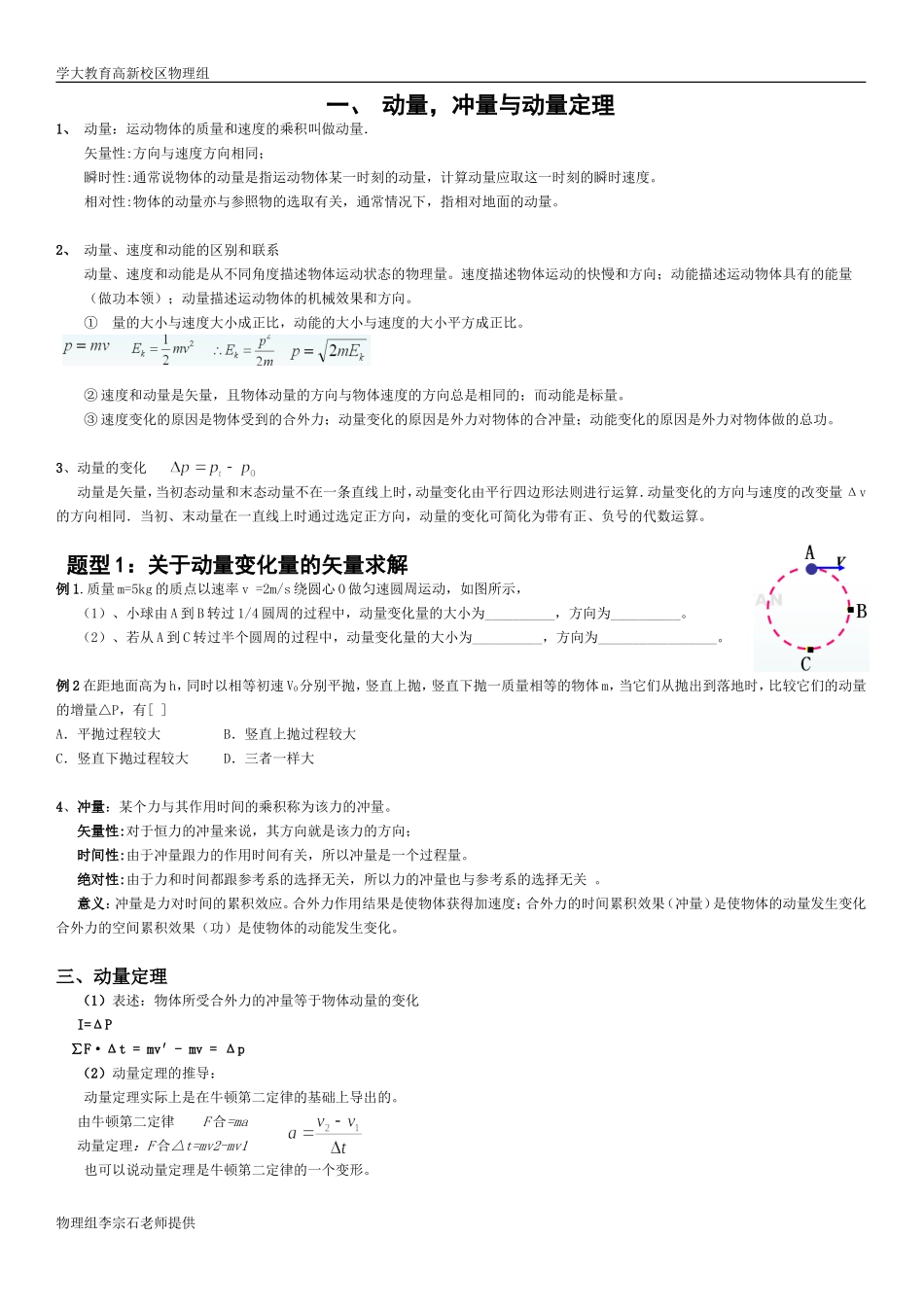 动量全题型归纳_第1页