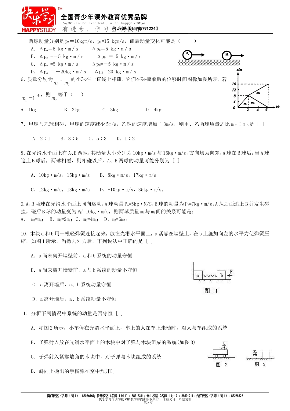 动量守恒--超经典习题(高考物理)_第2页