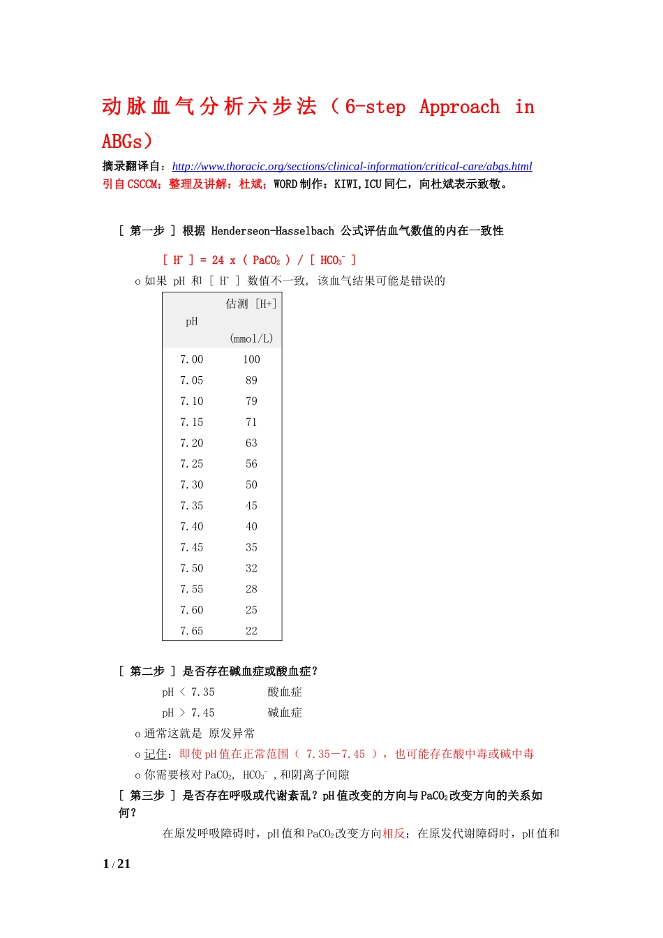 动脉血气分析六步法-作者杜斌_第1页