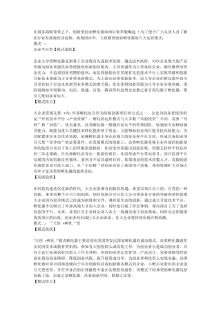 创业孵化器的六大运营模式