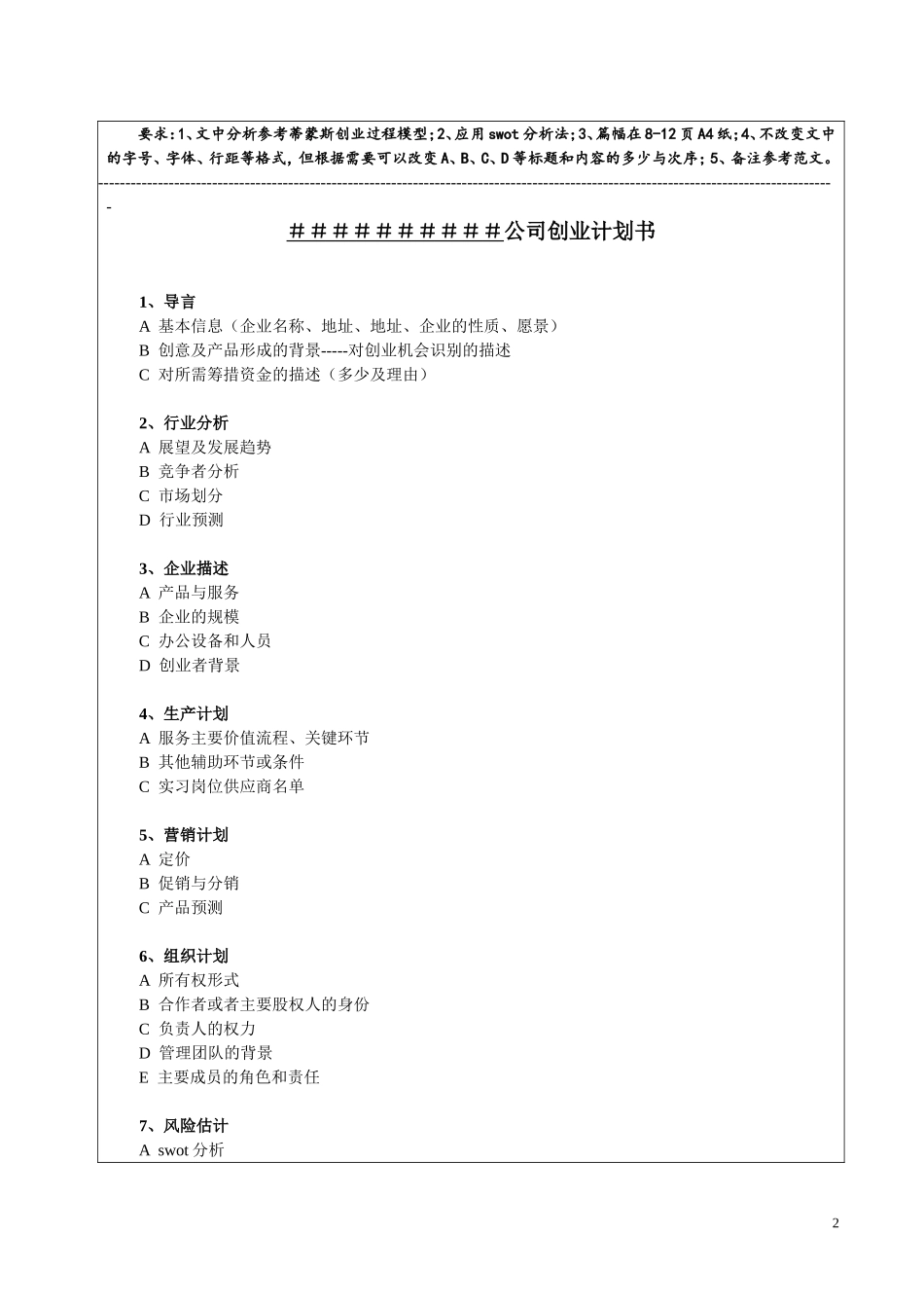 创业管理课程考核论文模版_第3页