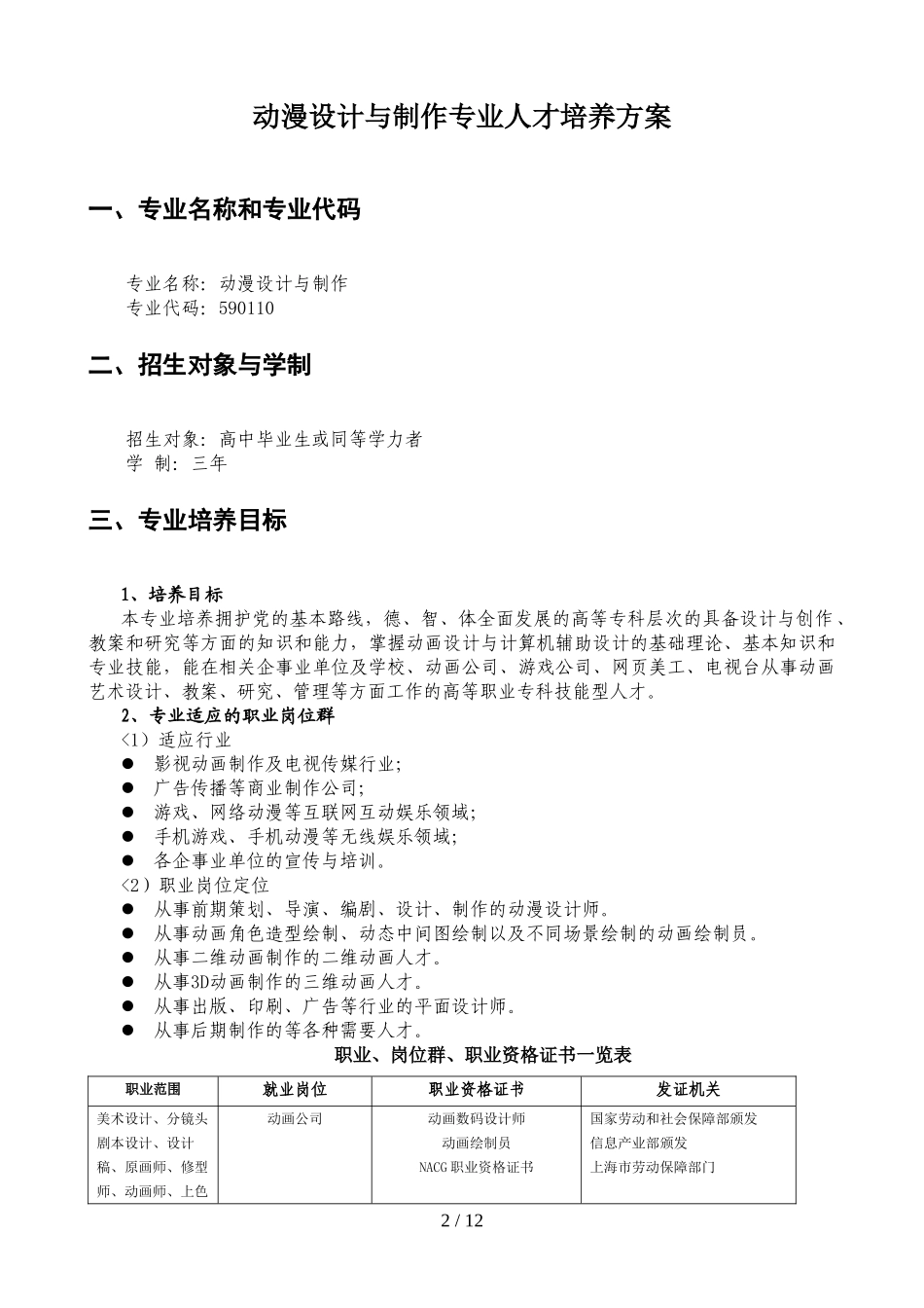 动漫设计与制作专业人才培养措施_第2页
