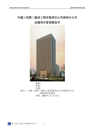 动漫项目管理策划