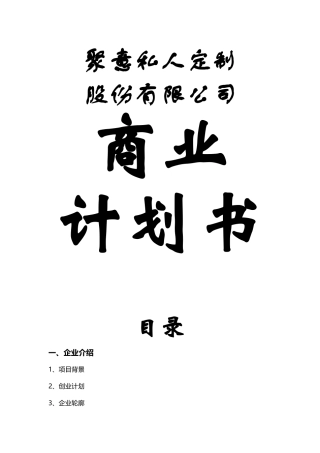 创业基础课商业计划书