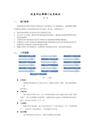 创意研发部部门发展规划
