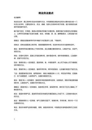 刺法灸法重点
