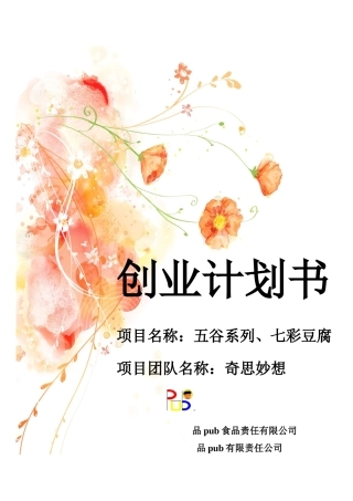 创业计划书广西大学行健文理学院