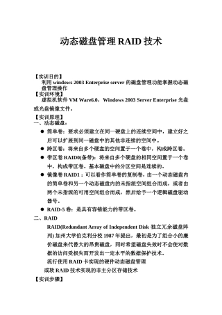 动态磁盘RAID技术