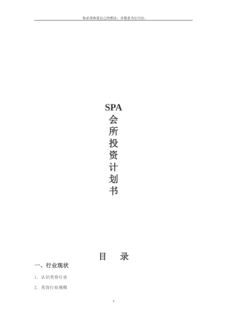 创业计划书--目前的