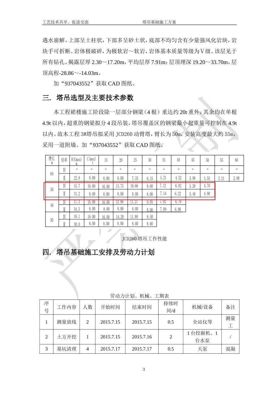 动臂及平塔吊基础施方案(含计算书使用品茗2015版验算)_第3页