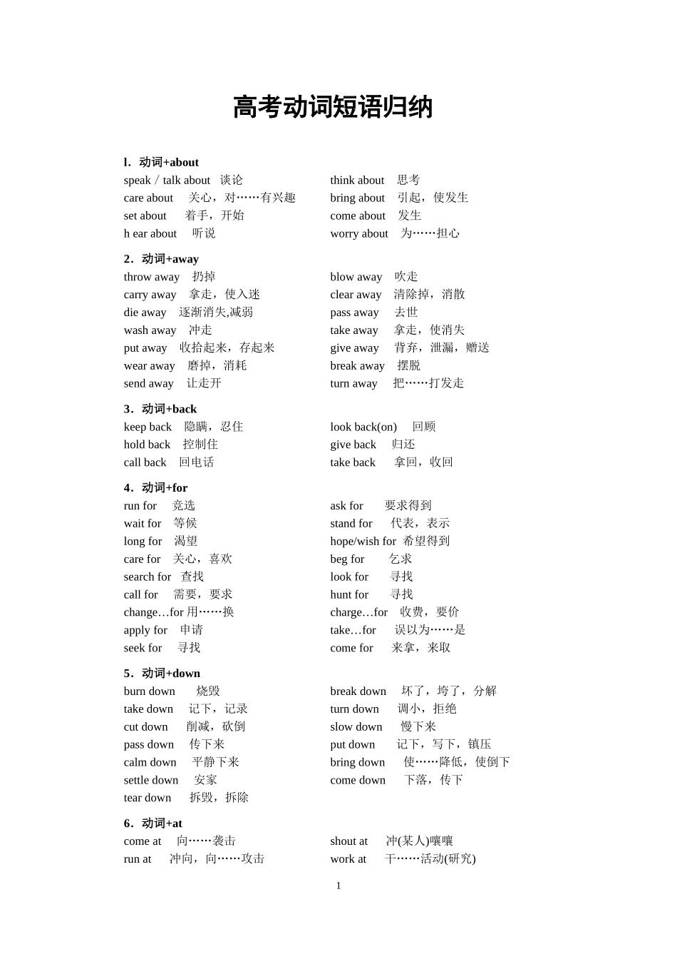 动词短语归纳_第1页