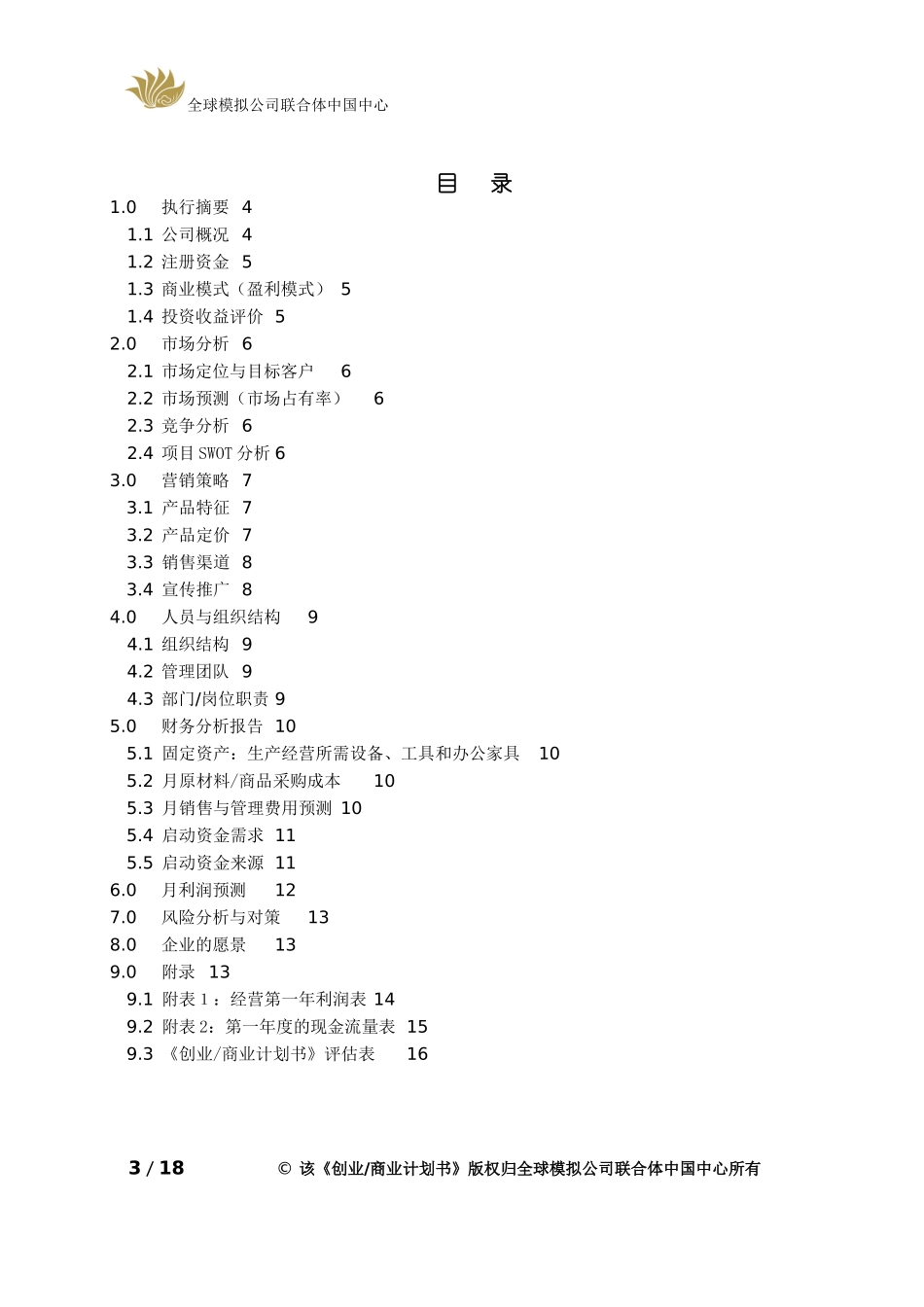 创业商业计划书模板(同名13017)_第3页