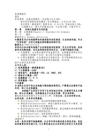 动物繁殖学复习资料(同名4233)