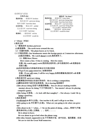 动词时态与语态讲解与练习