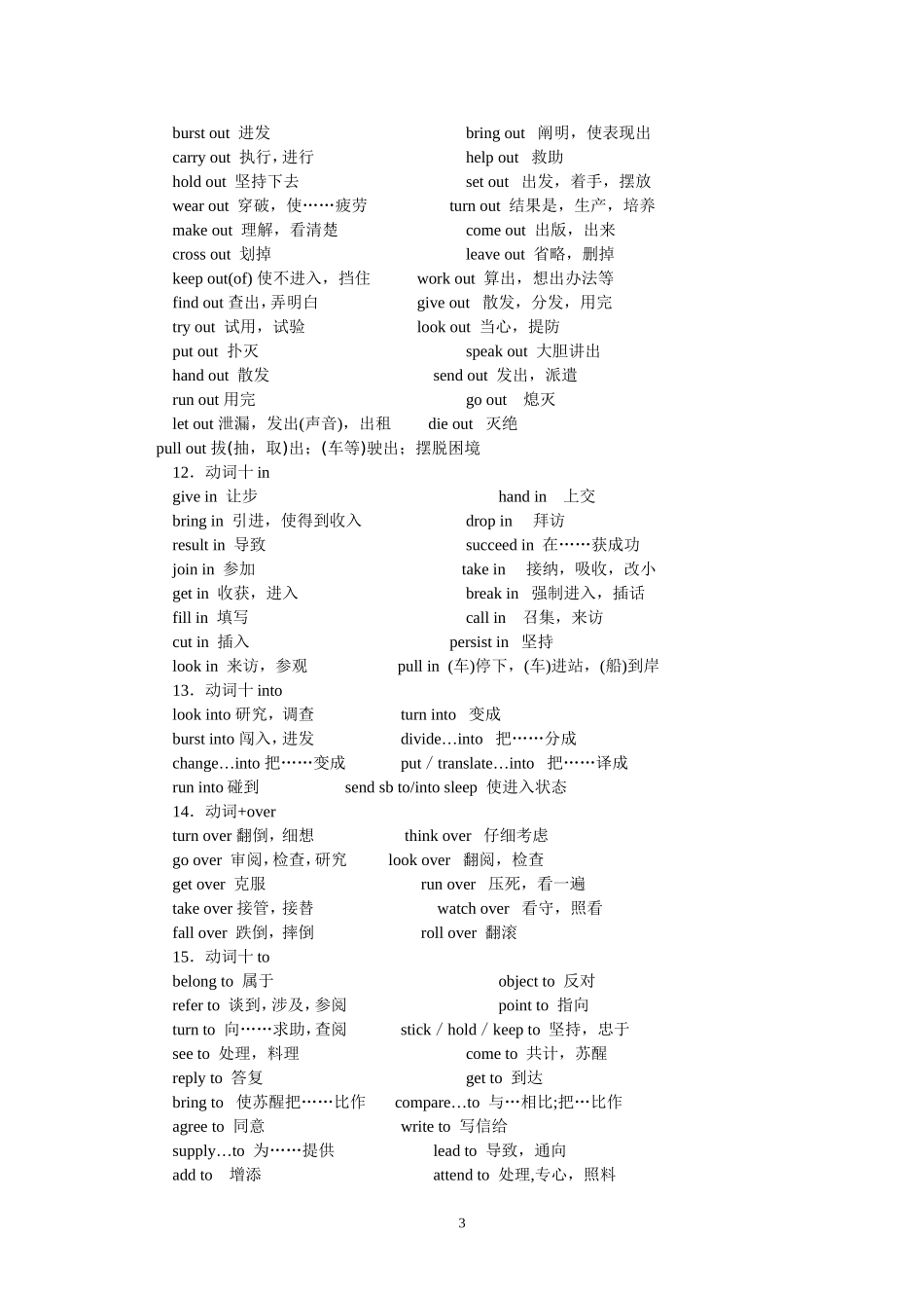 动词与介词、副词搭配_第3页