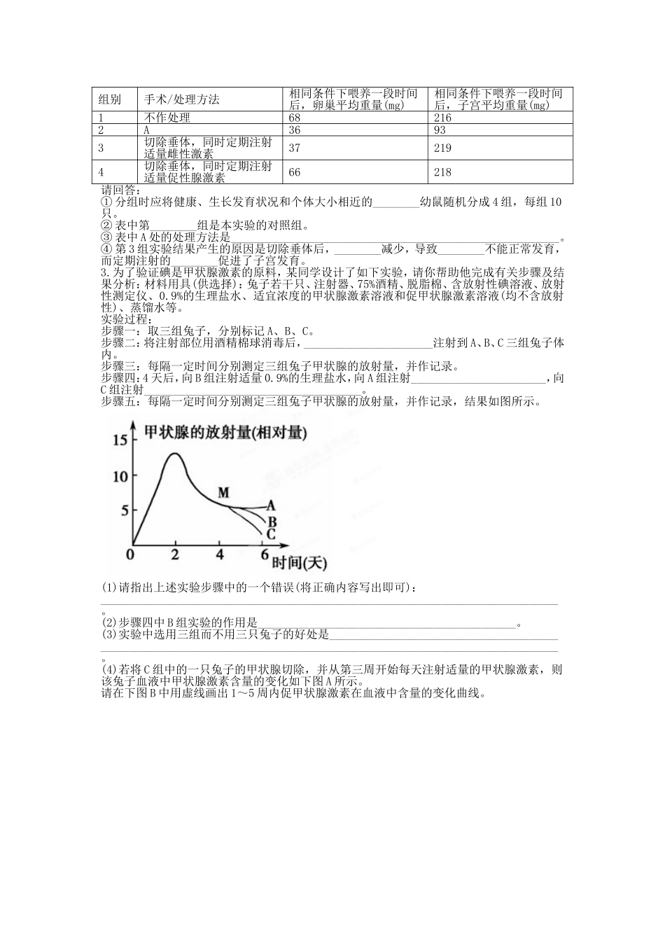 动物生命活动调节类实验专题_第2页