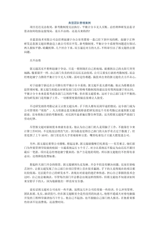 典型团队管理案例