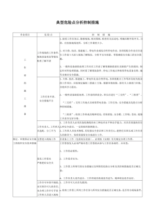 典型危险点分析控制措施(电厂部分)