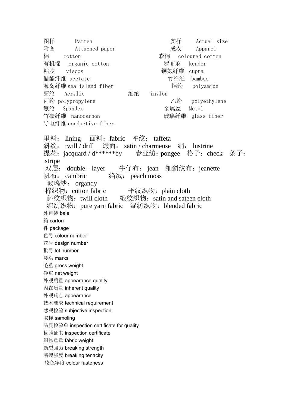 刁加林纺织服装类单词_第2页