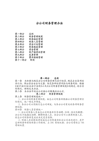 分公司财务管理办法