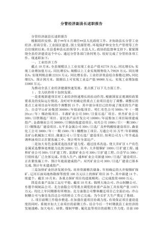 分管经济副县长述职报告-精选模板