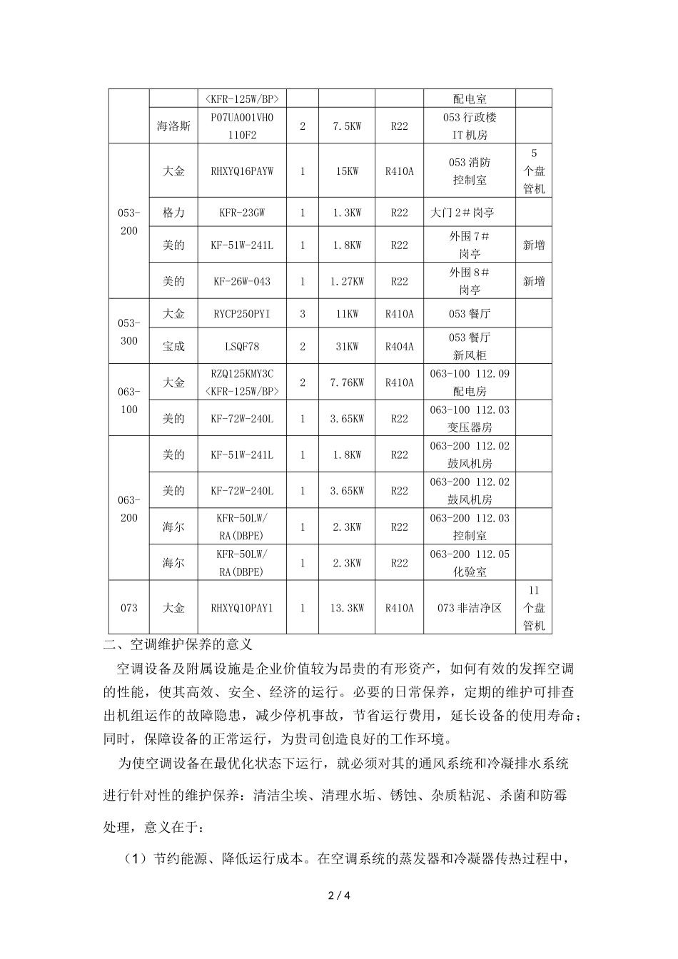 分体空调维保技术方案_第2页