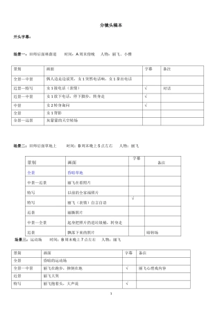 分镜头稿本案例