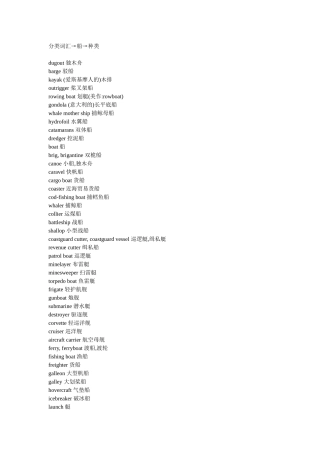 分类词汇→船→种类