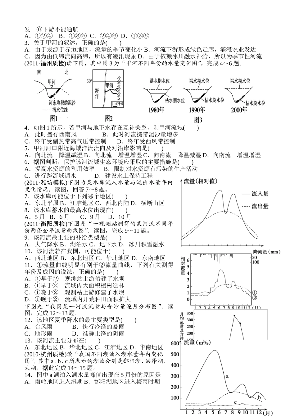 分析河流的水系特征和水文特征的一般思路_第2页