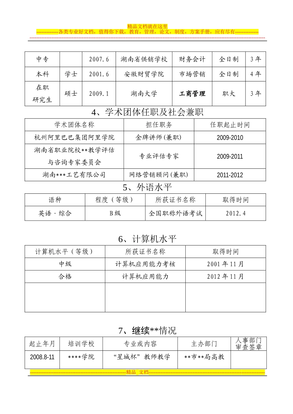 副教授职称评定评审表(参考范本)-2_第2页