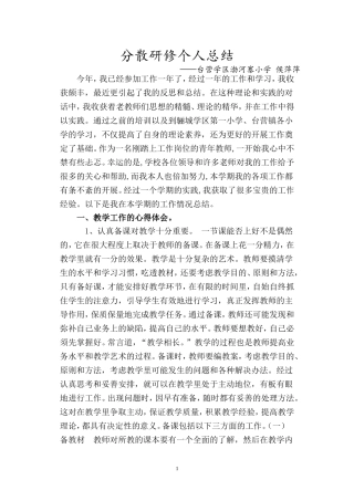 分散研修总结报告