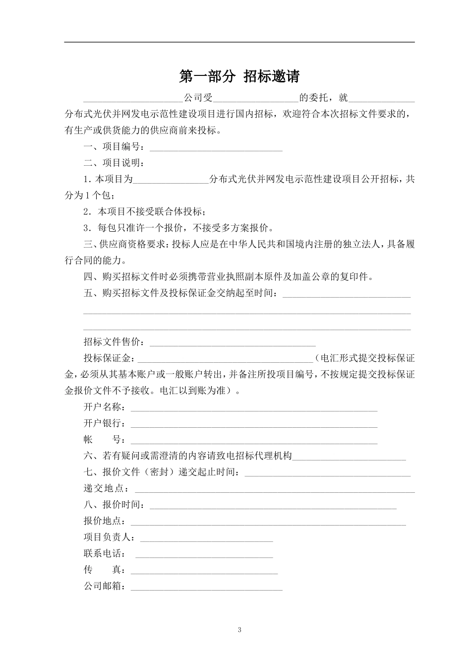 分布式光伏并网发电示范性建设项目招标文件(范本)_第3页