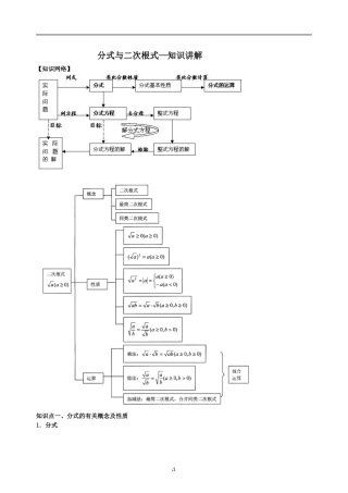 分式和二次根式知识总结