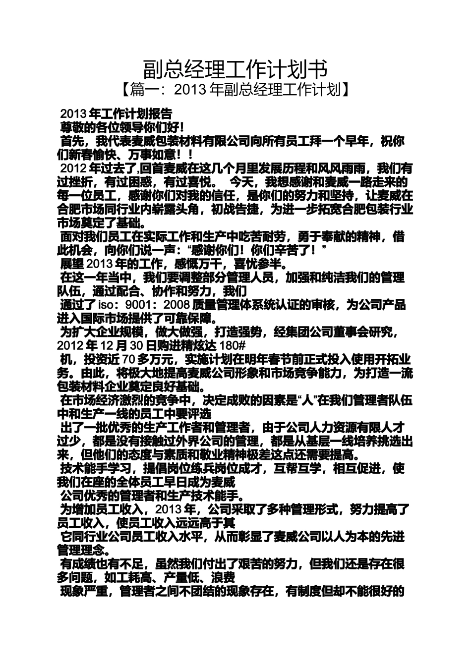 副总经理工作计划书_第1页