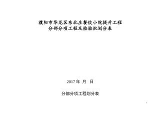 分部分项检验批划分表