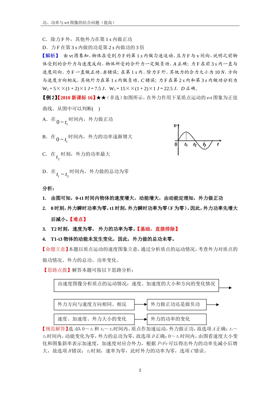 功、功率与v-t图像的结合问题_第2页