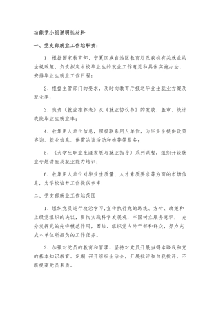 功能党小组说明性材料