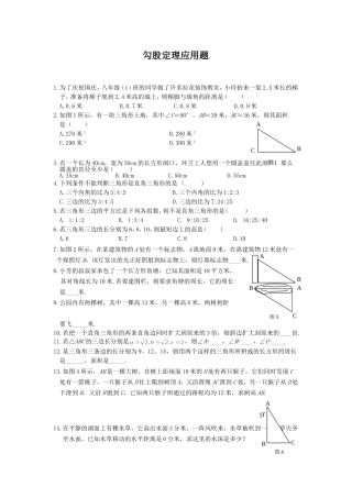 勾股定理应用题专项练习(经典)