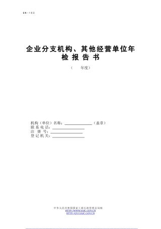 分支机构年检报告书