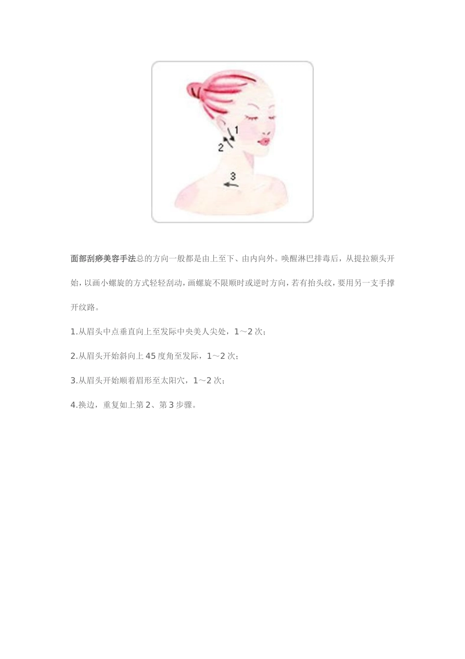 刮痧美容手法图解-轻松应对脸部肌肤问题_第3页