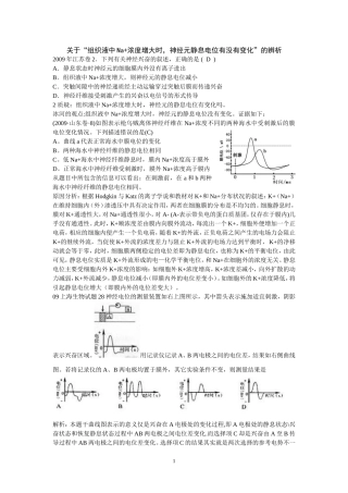 关于“组织液中Na+浓度增大时-神经元的静息电位有没有变化”的辨析